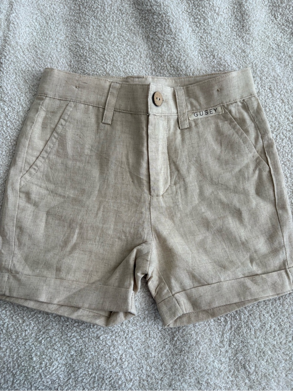 Women's Linen Blend Tan Shorts